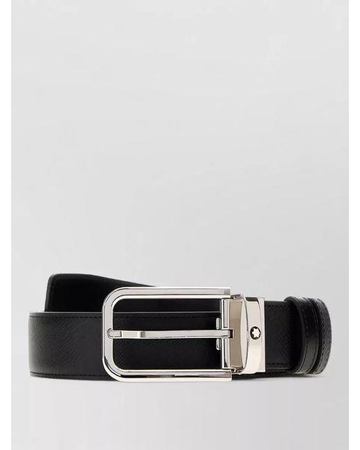 Montblanc Black Leather Reversible Belt for men