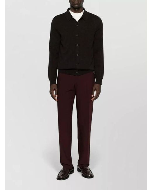 Emporio Armani Red Chino Trousers Straight Leg Mid Rise for men
