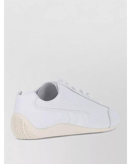 PUMA White Low Profile Sneakers Round Toe Rubber Sole for men