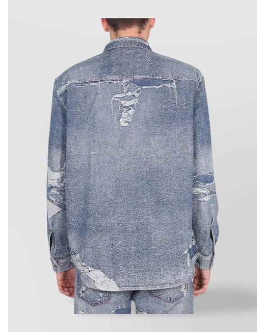 DIESEL Blue Denim Shirt for men