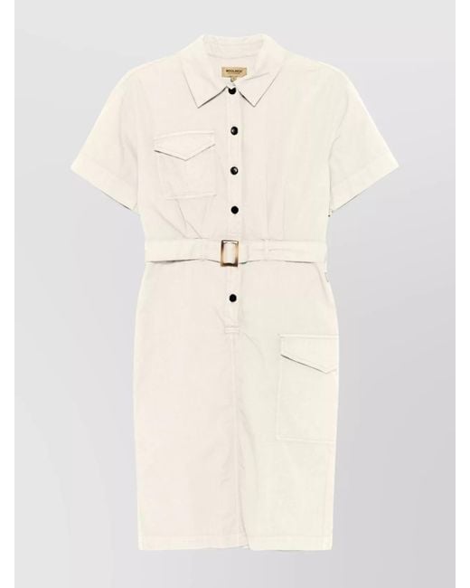Woolrich Natural Cotton Belted Shirt Dress