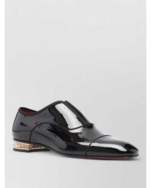 Christian Louboutin Black Alphamale Rocks Patent Leather Oxfords for men