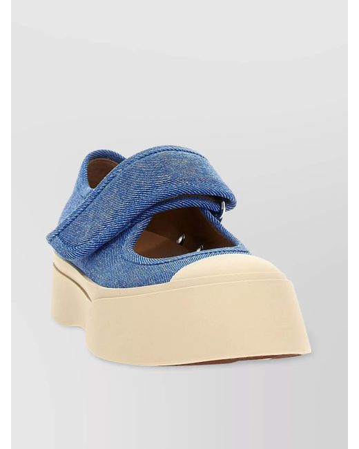 Marni Blue Cotton Mary Jane Slip-On Sneakers