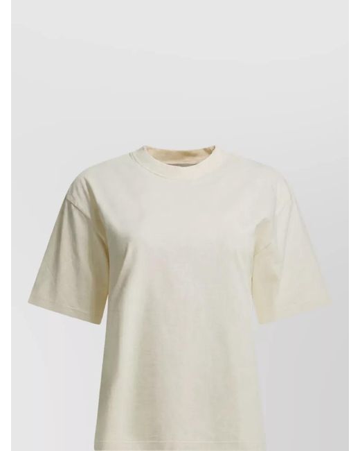 Golden Goose Deluxe Brand Natural Cotton Crew Neck Logo Print T-Shirt