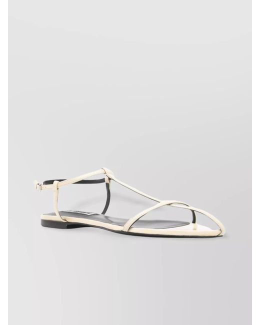 Jil Sander Metallic Pointed Toe Multi-Way Strap Sandals
