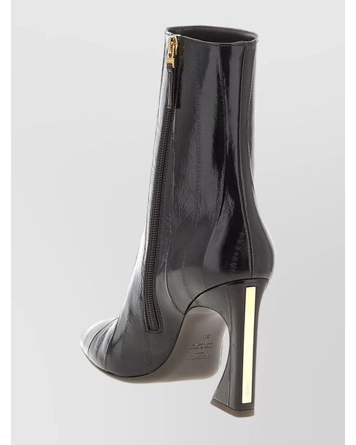 Fendi Black Leather Ankle Boots