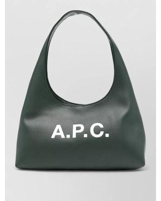 A.P.C. Green Shoulder Bag Single Top Handle Design