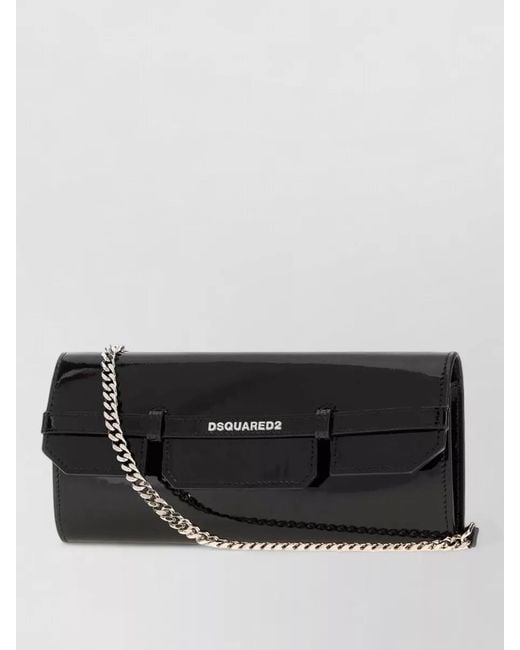 DSquared² Black Na Leather Clutch Bag