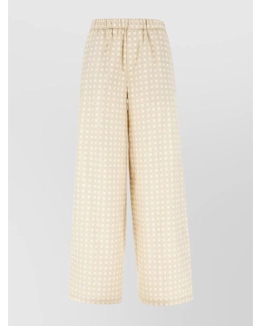 KENZO Natural Printed Wide-Leg Trousers