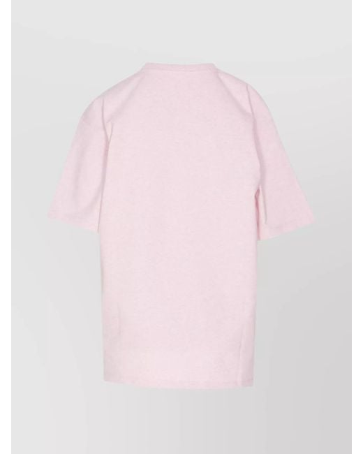 Ganni Pink Embellished Heart Cotton T-Shirt