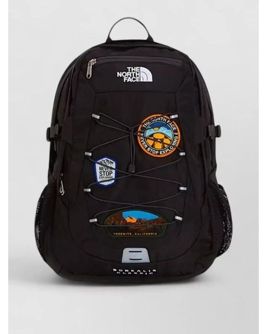The North Face Black Borealis Patch Backpack Adjustable Straps Design