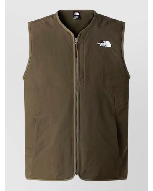 The North Face Green Silk Nylon Sleeveless Jacket Two Pockets for men