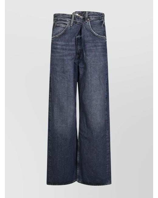 Agolde Blue Denim Wide-Leg Jeans