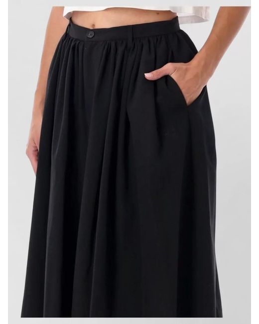 MM6 by Maison Margiela Black Pleated Bermuda Skirt