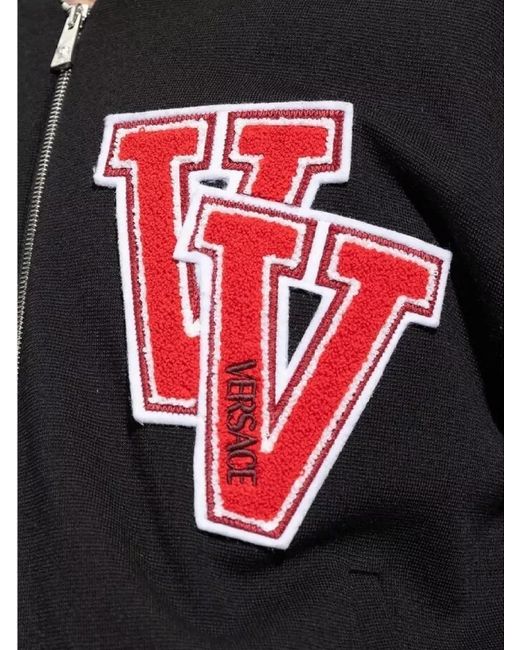 Versace Blue Virgin Wool Bomber Jacket for men