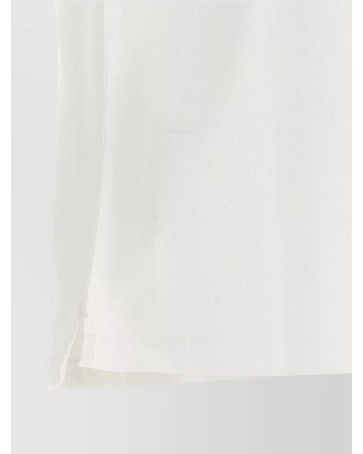 Burberry White Logo-Embroidered Polo Shirt for men