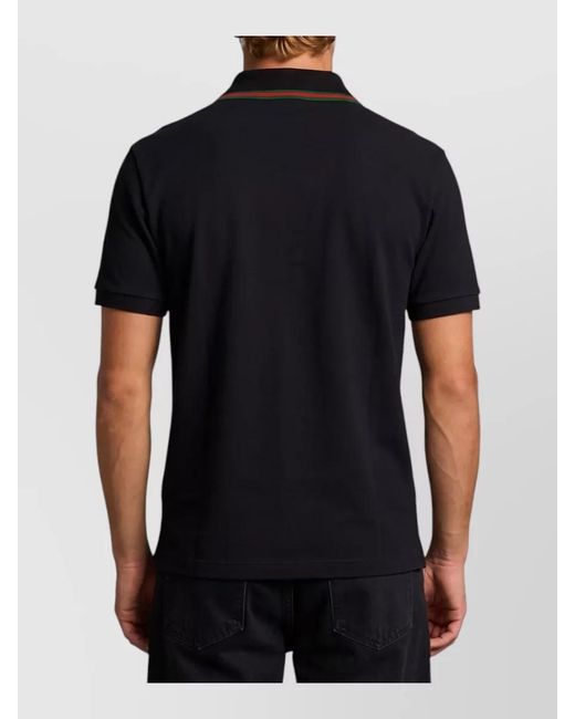 Gucci Black Cotton Piqué Jersey Regular-Fit Polo Shirt for men