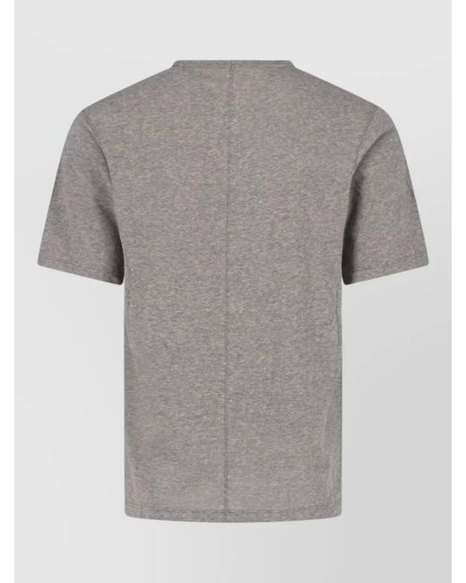 Rick Owens Gray Short Sleeve Round Neck Heathered Seam T-Shirt for men