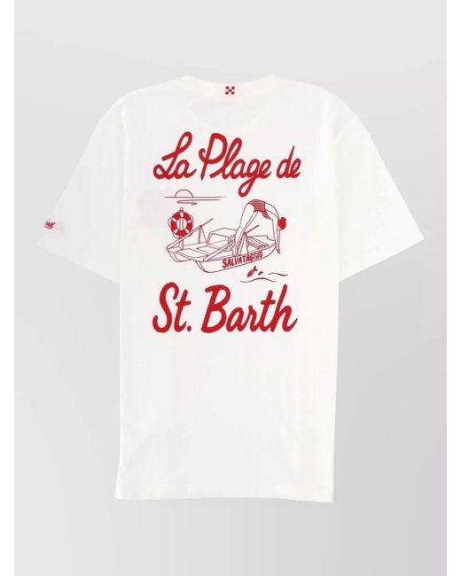 Mc2 Saint Barth White Crew Neck T Shirt Graphic Print for men