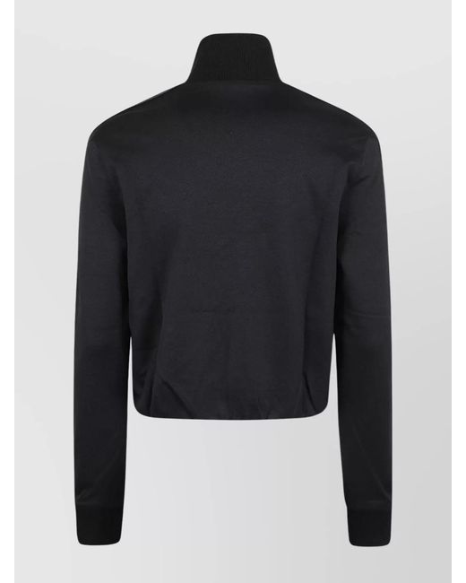 Off-White c/o Virgil Abloh Black Ribbed Mock Turtleneck Stretch Nylon Bomber Jacket