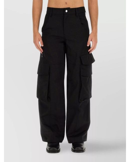 Gcds Black Cotton Regular-Fit Cargo Trousers for men