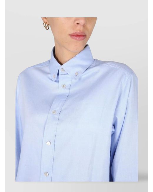Ballantyne Blue Cotton Oxford Shirt