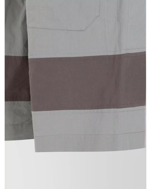 Craig Green Gray Barrel Cotton Shorts Striped Design for men