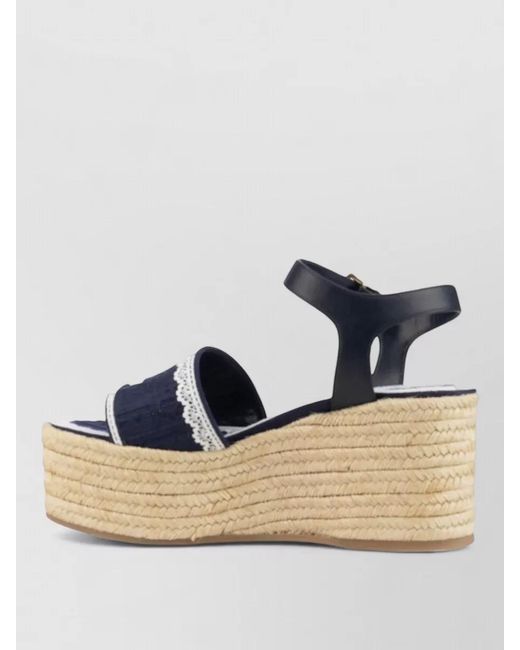 Dior Blue Platform Sandals Open Toe Espadrille Style