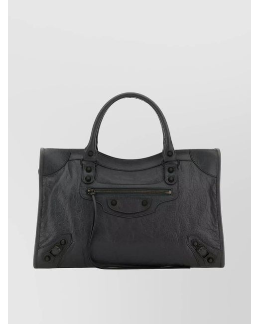 Balenciaga Black Le City Medium Leather Tote Bag
