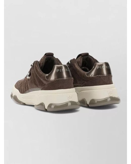 Pinko Brown Sneakers Slip On Breathable Suede Upper
