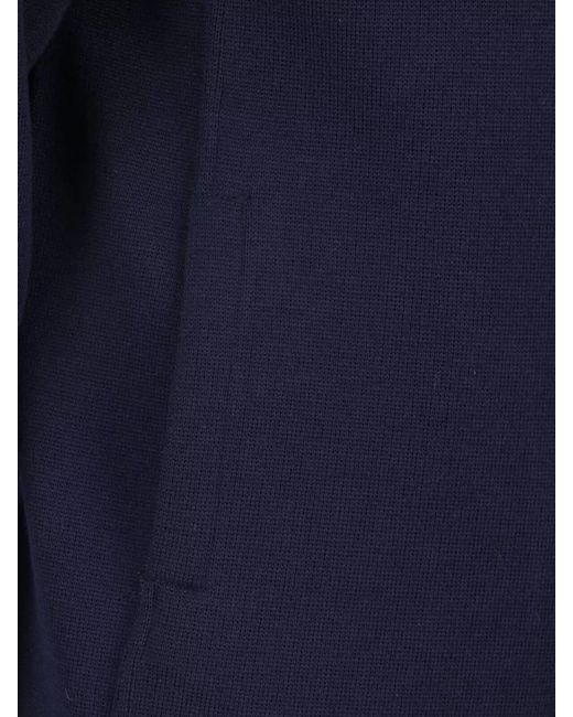 Lardini Blue Collared Jacket Long Sleeves Textured Fabric Pockets for men