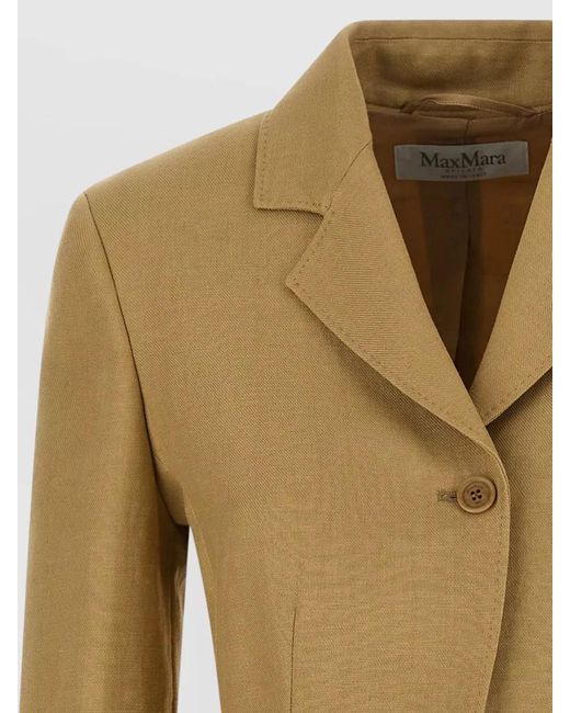 Max Mara Natural Mxsbuono Tailored Blazer Cropped Long Sleeves