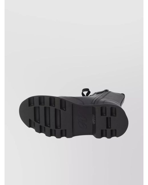 Roger Vivier Black Leather Combat Boots