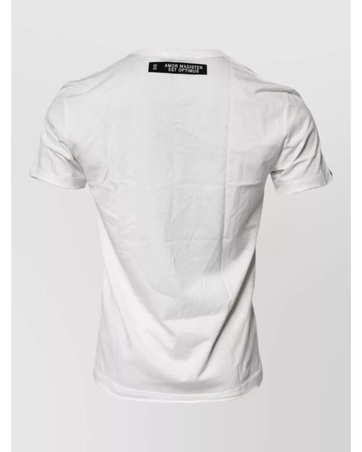 Dolce & Gabbana White Graphic Print Cotton Crew Neck T-Shirt for men