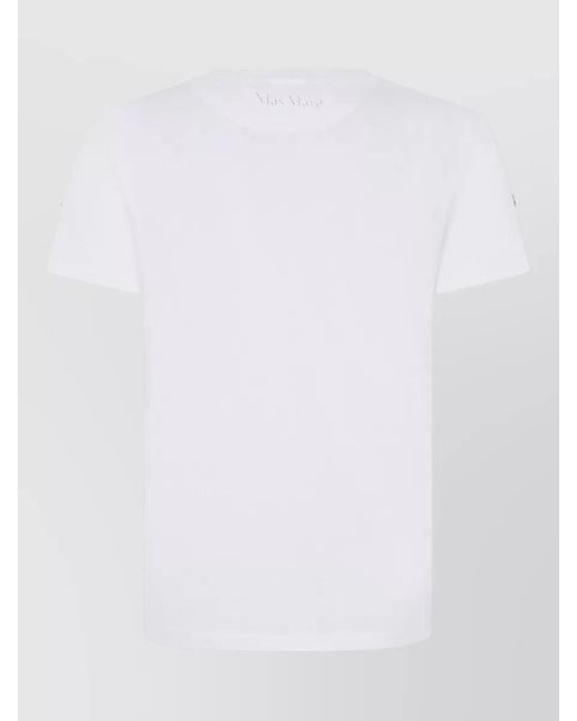 Max Mara Blue Pontile Cotton T Shirt Crew Neck