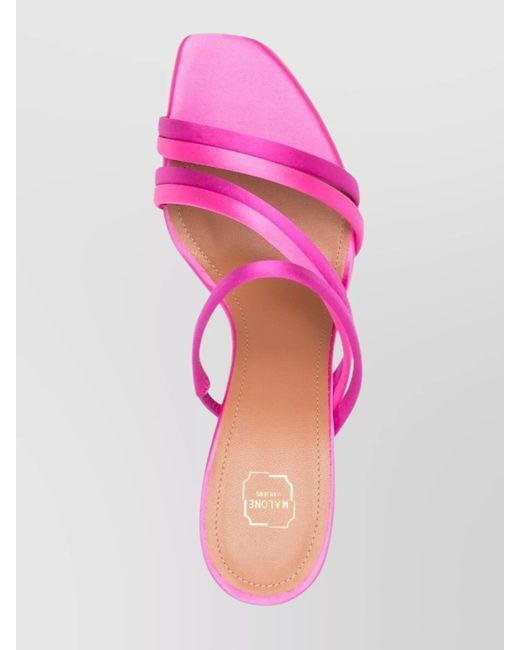 Malone Souliers Pink Satin Mules