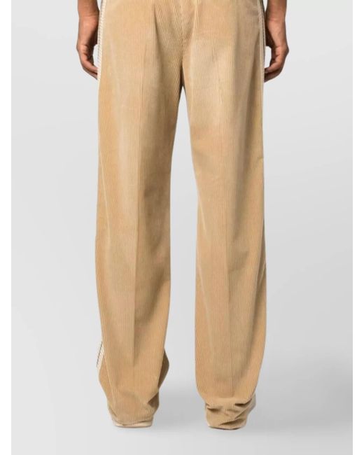 Palm Angels Natural Corduroy High-Rise Straight-Leg Trousers for men