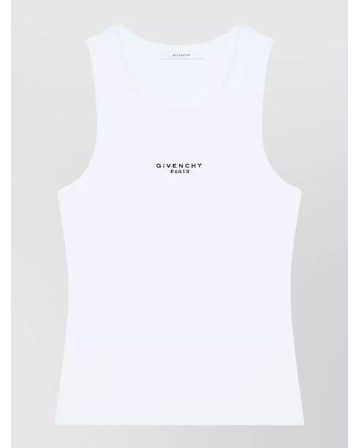 Givenchy White Cotton Ribbed Slim-Fit Logo Tank Top