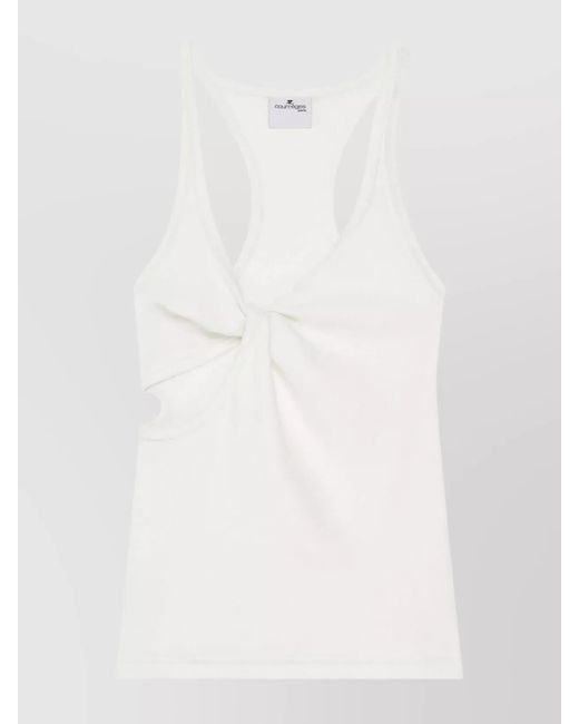 Courreges White 90's Tank Top Twist Detailing