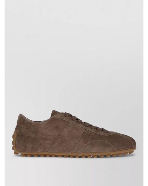 Tod's Brown Suede Low-Top Sneakers