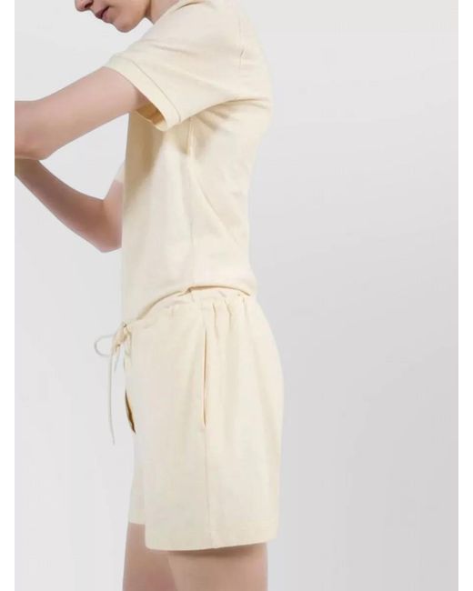 Prada Natural Cotton Shorts Featuring Back And Side Pockets