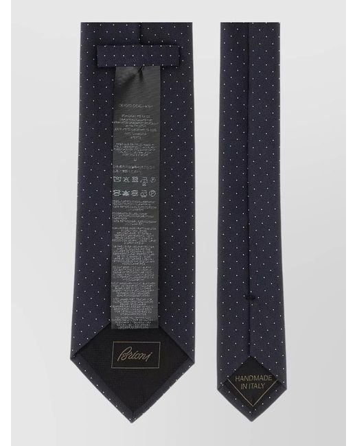 Brioni Blue Silk Micro Polka Dot Tie for men