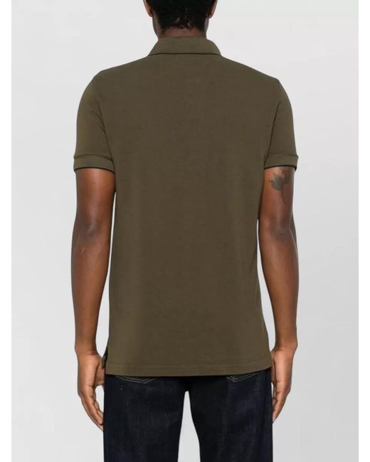 Tom Ford Green Cotton Polo Shirt Short Sleeve Design for men