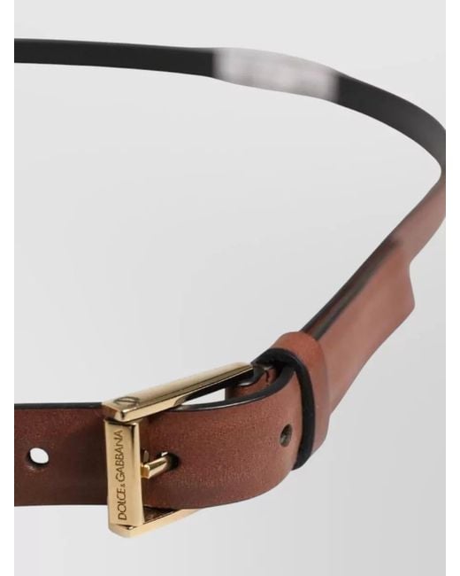 Dolce & Gabbana Brown Leather Belt Adjustable Metal Buckle for men