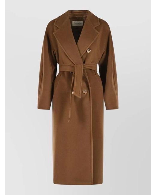 Max Mara Brown Madame Virgin Wool Cashmere Long Coat