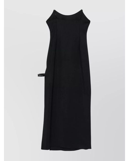 Coperni Black Spaghetti Strap Side Split Midi Dress