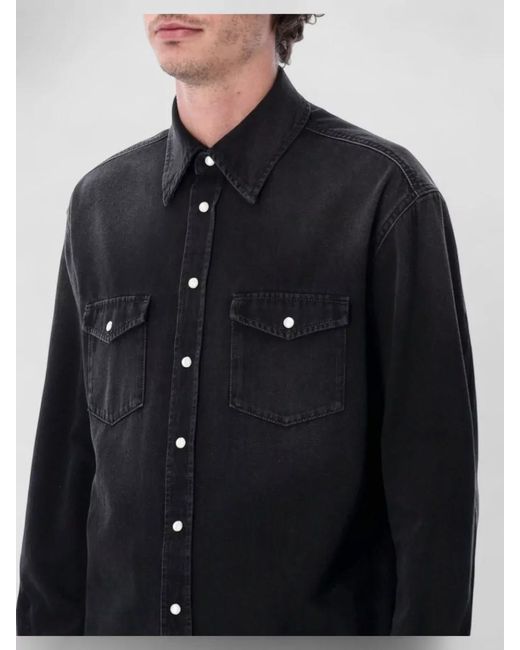 Givenchy Blue Long Sleeve Denim Shirt Button Cuffs for men