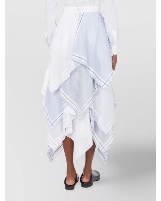 Moschino White Asymmetric Layered Handkerchief Skirt