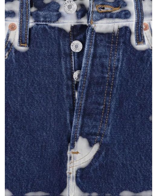 Re/done Blue High-Rise Straight-Leg Jeans