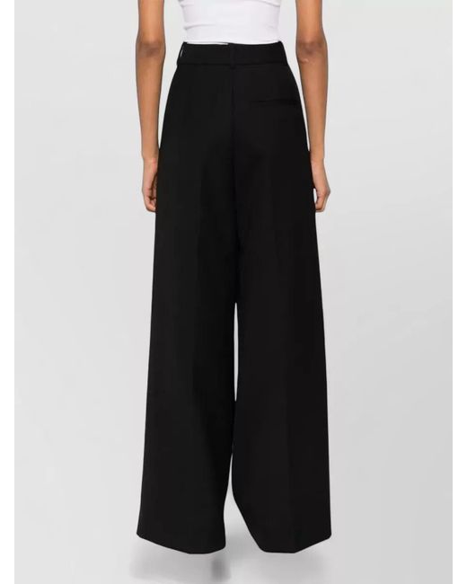Anine Bing Blue Lou Tailored High Waist Pleated Trousers